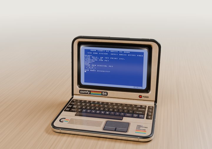 A Commodore 64-style computer's command line